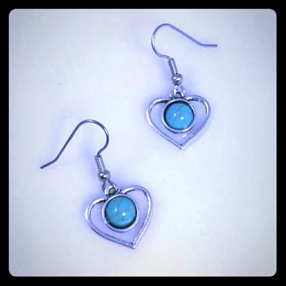 Sedalia Designs Heart Turquoise Earrings
